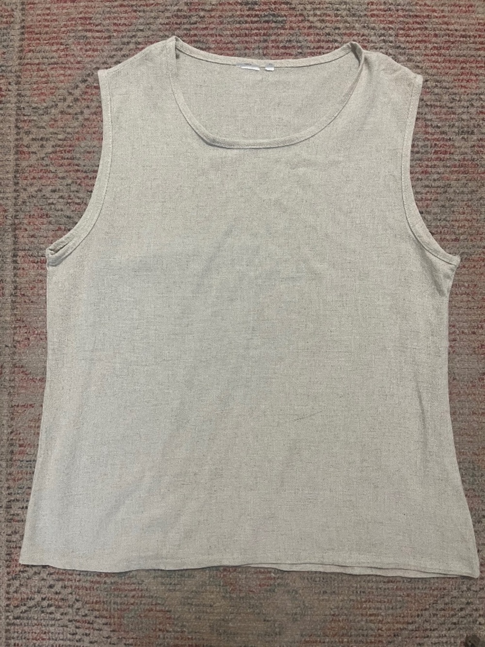 Linen Cream Sleeveless Top